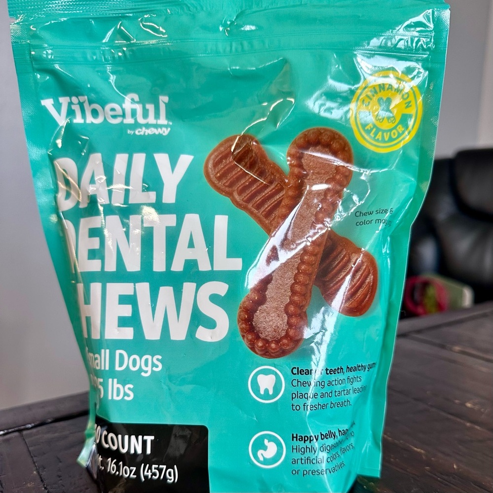 Vibeful Daily Dental Chews for Small Dogs Cinnamon Flavor (K16)